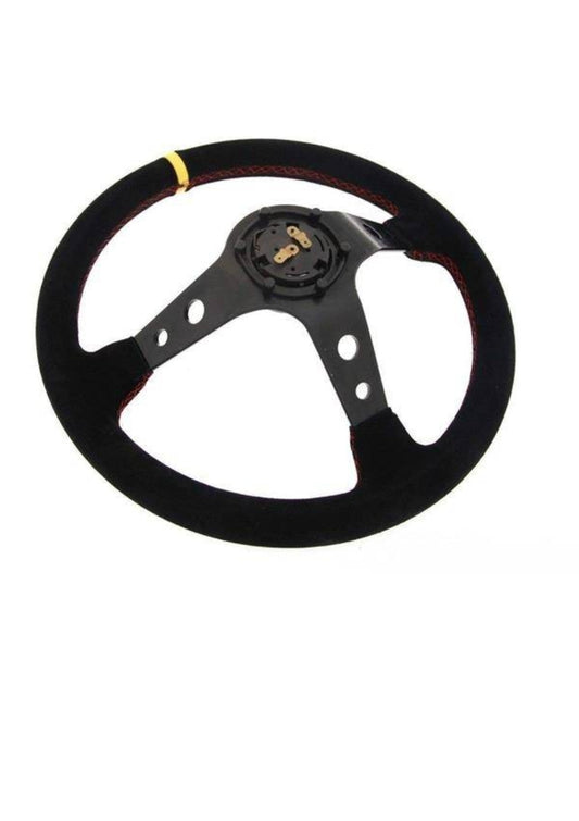 Volante Pro 350mm offset: camurça amarela 80mm