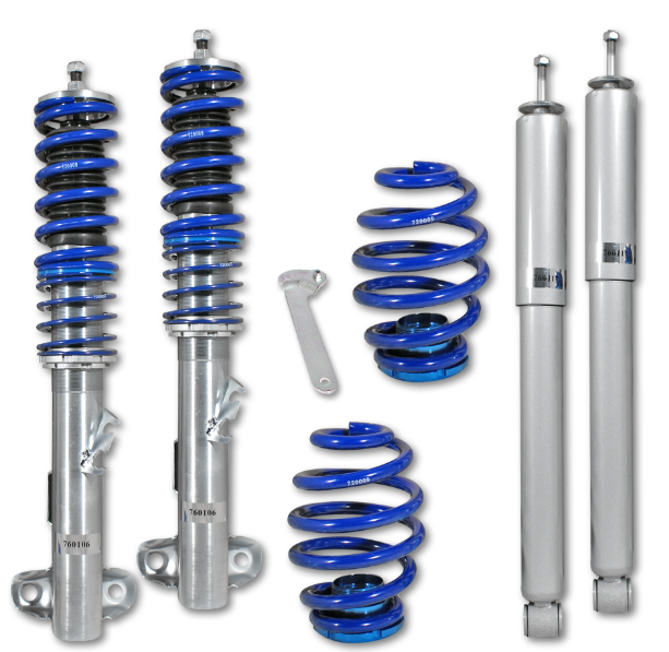 Suspensão coilover BlueLine adequada para BMW E36 4 e 6 cilindros todos os modelos exceto M3, ano de construção 06.1992-2000