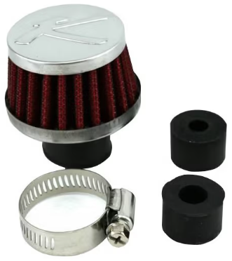 Filtro de respiro universal GT2i Race & Safety em algodão com acabamento cromado